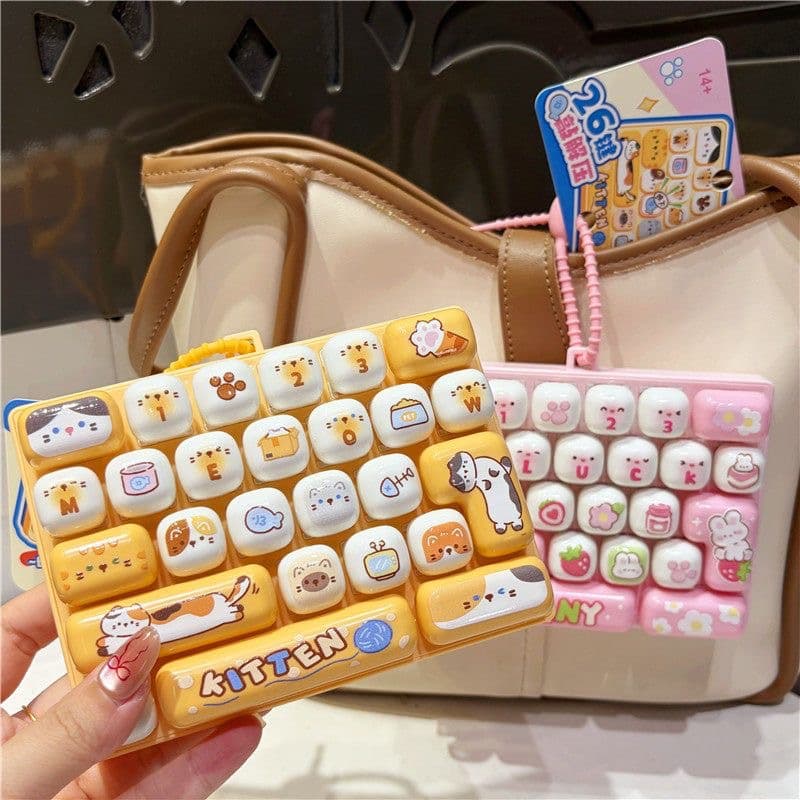 Animal Diary Decompression 26 Cases Mechanical Keyboard Press Creative Toy Children's Student Portable Bag Keychain