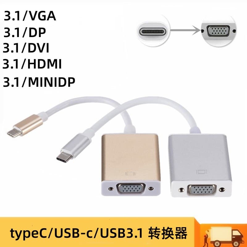 USB-C to VGA USB 3.1 Adapter USB to VGA Converter for MacBook to TV
