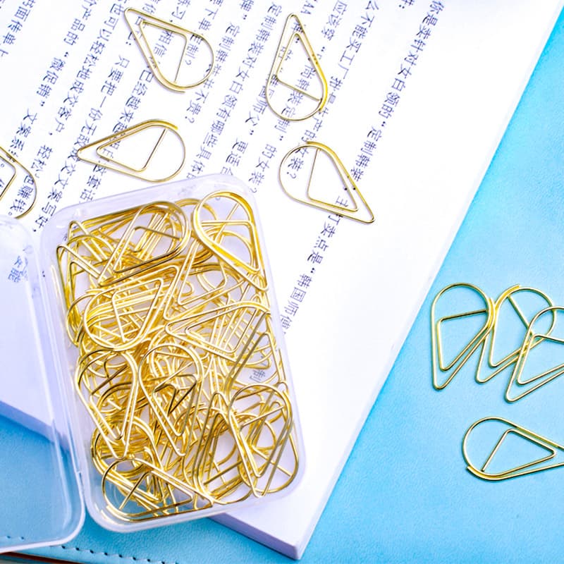 ins creative water drop paper clip colorful paper clip mini metal cute shape paper clip simple paper clip