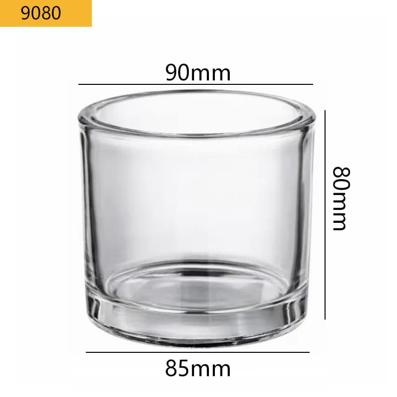 Factory Direct 9080 Thick Wall Glass Candle Holder Candle Cup Aromatherapy Glass Jar Candle Holder Aromatherapy Glass Cup