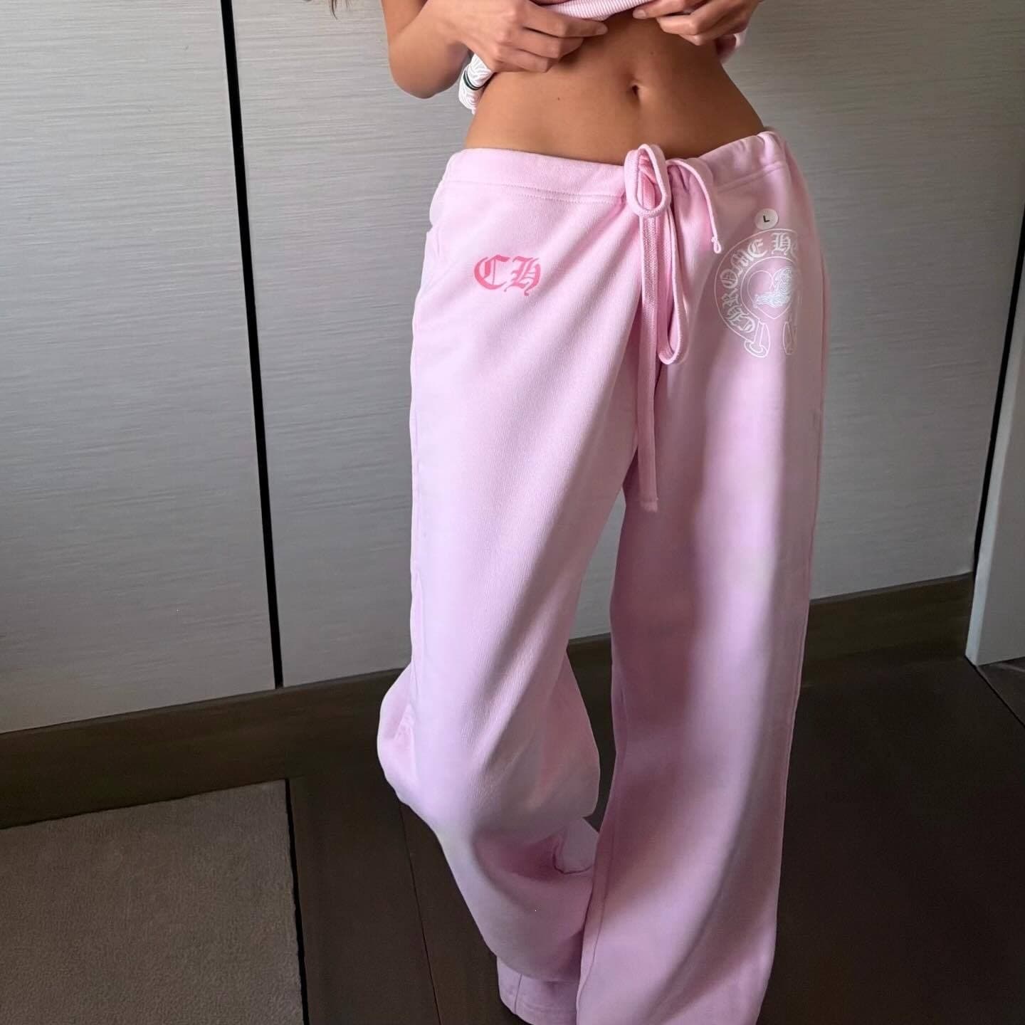 Cross-Border American-Style Printed Sweatpants Street Fashion Spicy Girl Personality Casual Sports Loose Low-Waist Straight Wide-Leg Long Pants