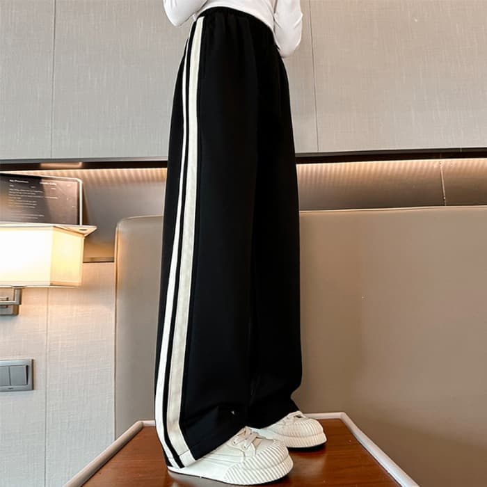 Black Sweatpants for Women Spring Autumn 2026 New High-Waist Draped Straight-Leg Casual Thin Sweatpants Banana Wide-Leg Pants