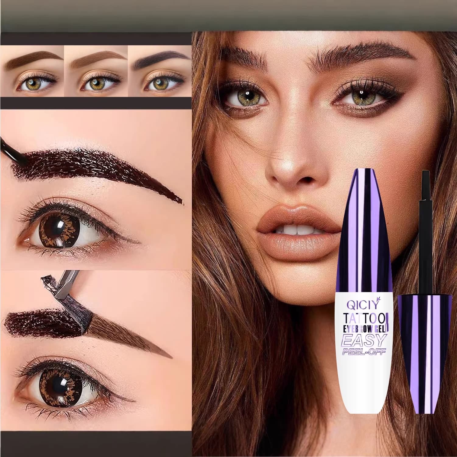 Foreign Trade Peel-Off Eyebrow Tint Semi-Permanent Eyebrow Pencil Natural Long-Lasting Peel-Off Eyebrow Gel Factory