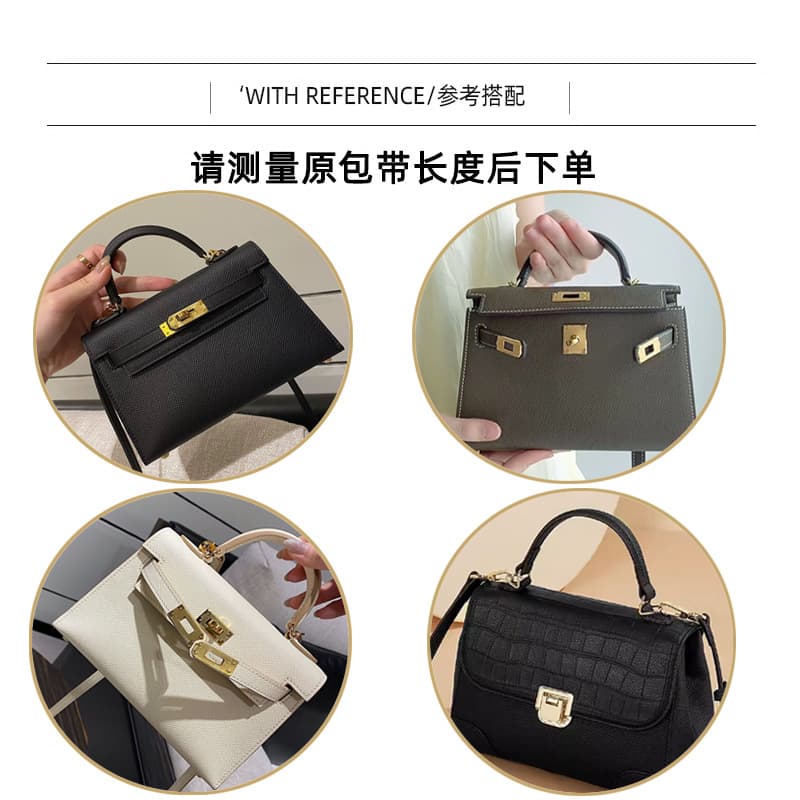 Compatible with Kelly Handbag Handle Accessories Women's Leather Bag Strap Replacement Detachable Short Shoulder Strap Hand Carry Strap
