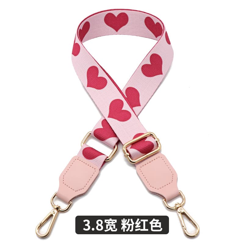 Versatile Adjustable Wide Shoulder Straps with Heart-Shaped Design for Women's Bags and Crossbody Use