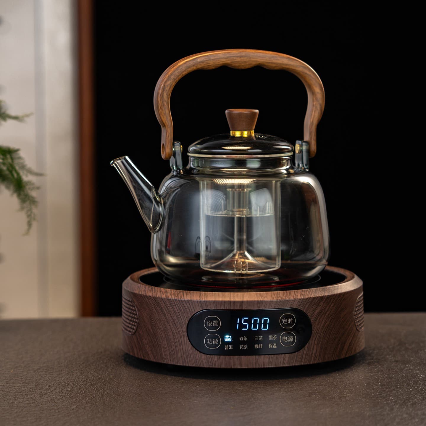 Kangmi K6 Electric Tea Stove 1500W Smart High Power Desktop Heating Mini Induction Glass Pot Steaming Tea Maker