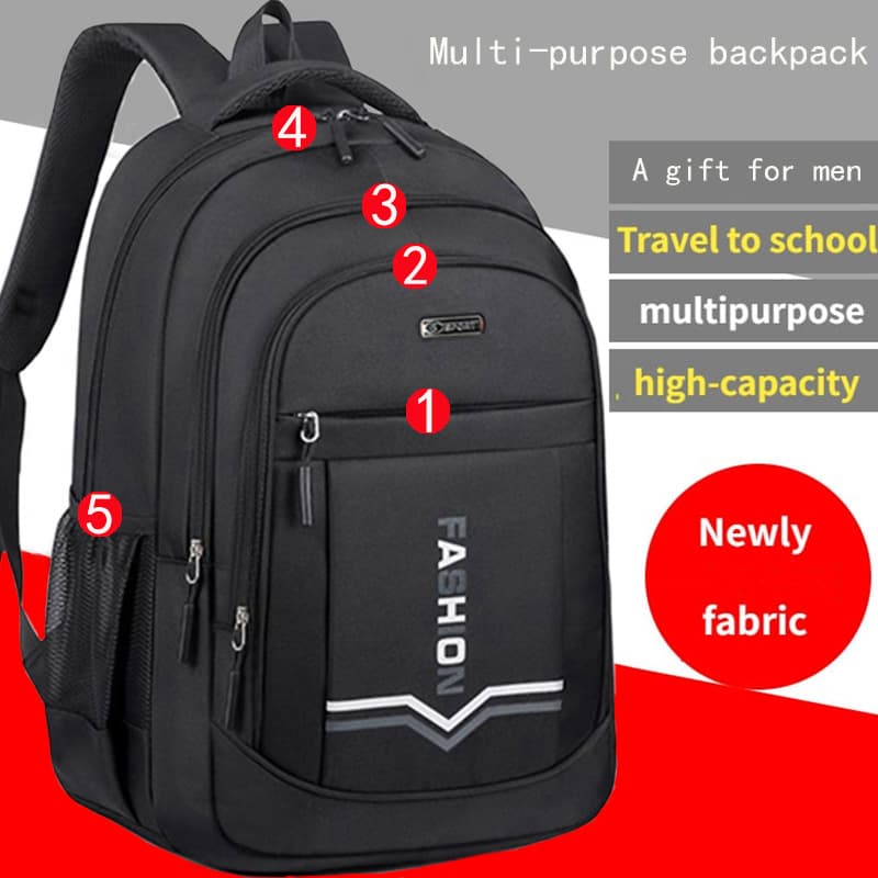 Large Capacity Backpack for Middle and High School Students, Trendy Korean Style Casual Travel Bag for Men and Women