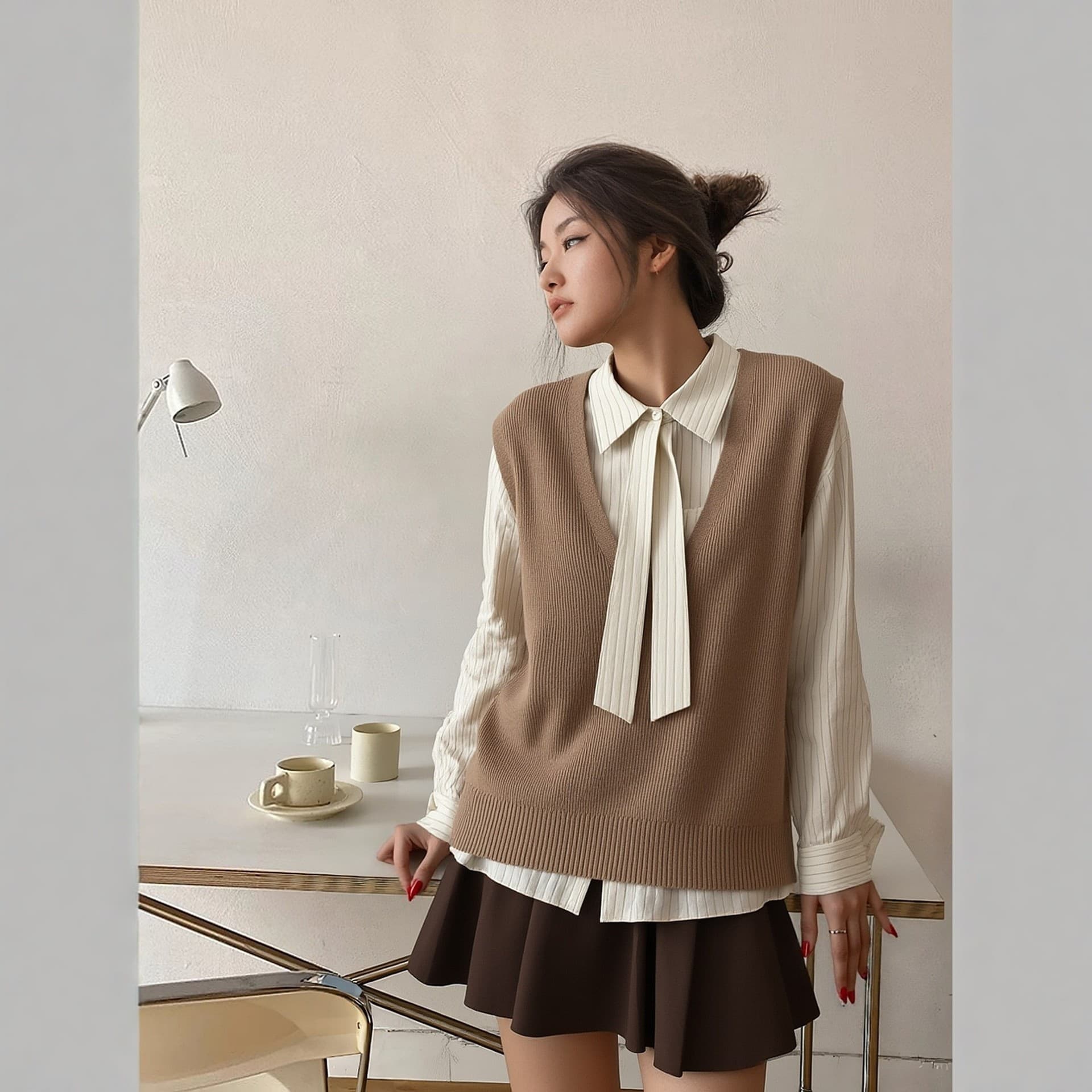 240 lbs Plus Size Stunning Outfit Autumn Knit Vest Fall New Arrival Versatile Women's Clothing Vest Trendy 9189