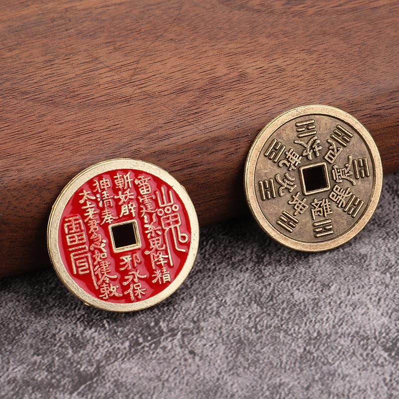 Zhusha Mountain Ghost Coins, Bagua Coins, Antique Copper Coins Wholesale, Large Size, Round Hole, Thickened, Retro Chinese Style Pendant Ornaments