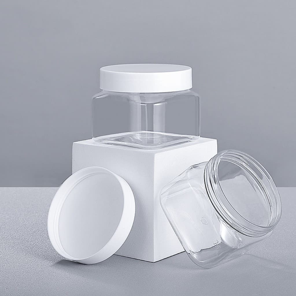 In-Stock 150ml Square Transparent Food Jar, PET Greek Yogurt Container, Wide-Mouth Plastic Transparent Bottle