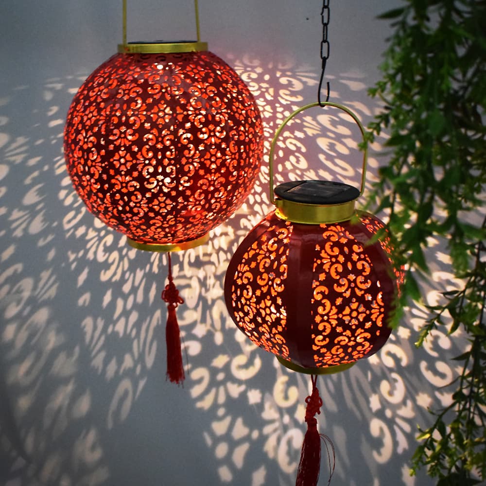 New Red Lantern Pendant Light for Mid-Autumn Festival and National Day, Outdoor Balcony Door Chinese Style Palace Lantern Holiday Decoration