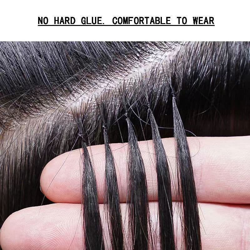 Second Generation Feather Invisible Seam Hair Extension Crochet Hook Double-Ended Feather Hair Extension for Women Real Hair Invisible 6D Micro Interface Long Straight Hair