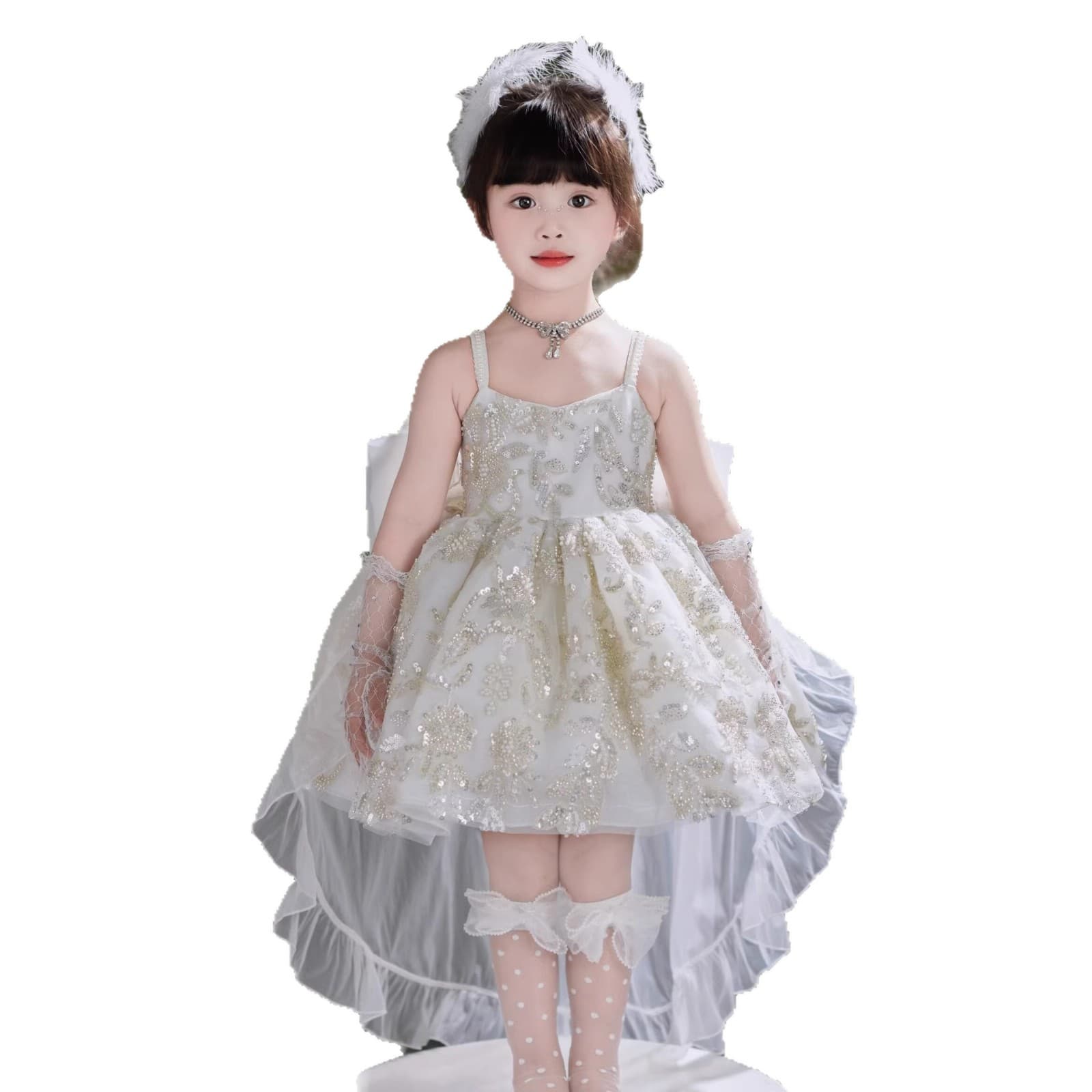Zhao Lusi Same Style Music Box Princess Dress for Girls Lolita Gown Elegant Tulle Skirt