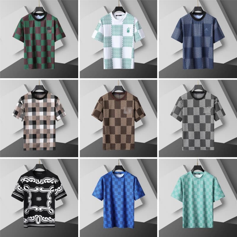 26 New Summer Light Luxury Replacement T-Shirts Short-Sleeved Round Neck Fashion Versatile Men and Women Casual European and American Export Cross-Border
