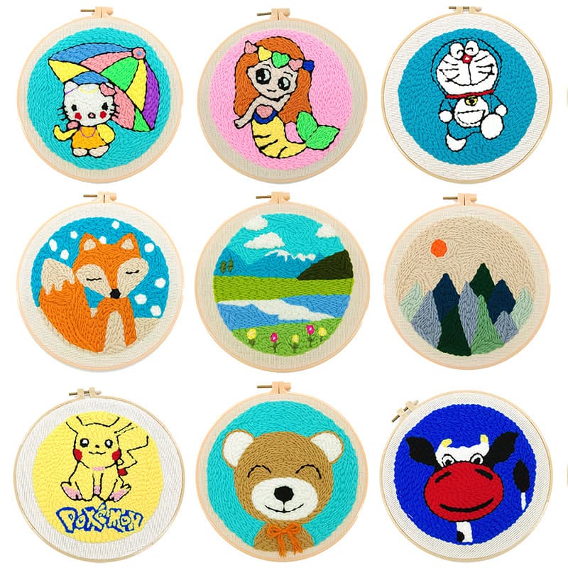 Russian poke embroidery yarn to pass the time, handmade DIY embroidery material package for beginners, Douyin poke music package