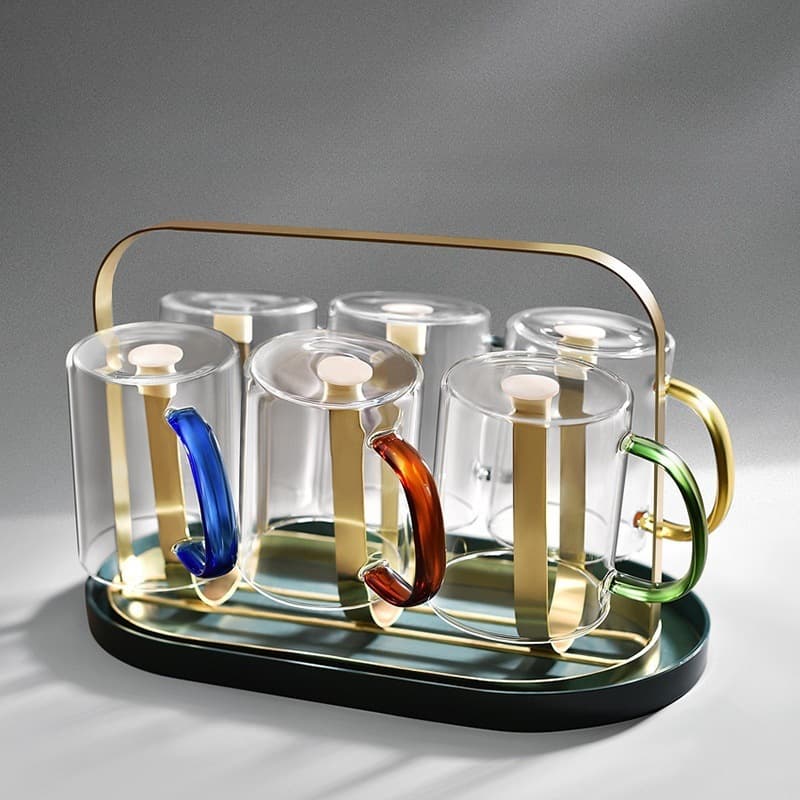 Mug heat-resistant glass cup large capacity simple coffee milk cold drink drinking cup tea cup high borosilicate glass
