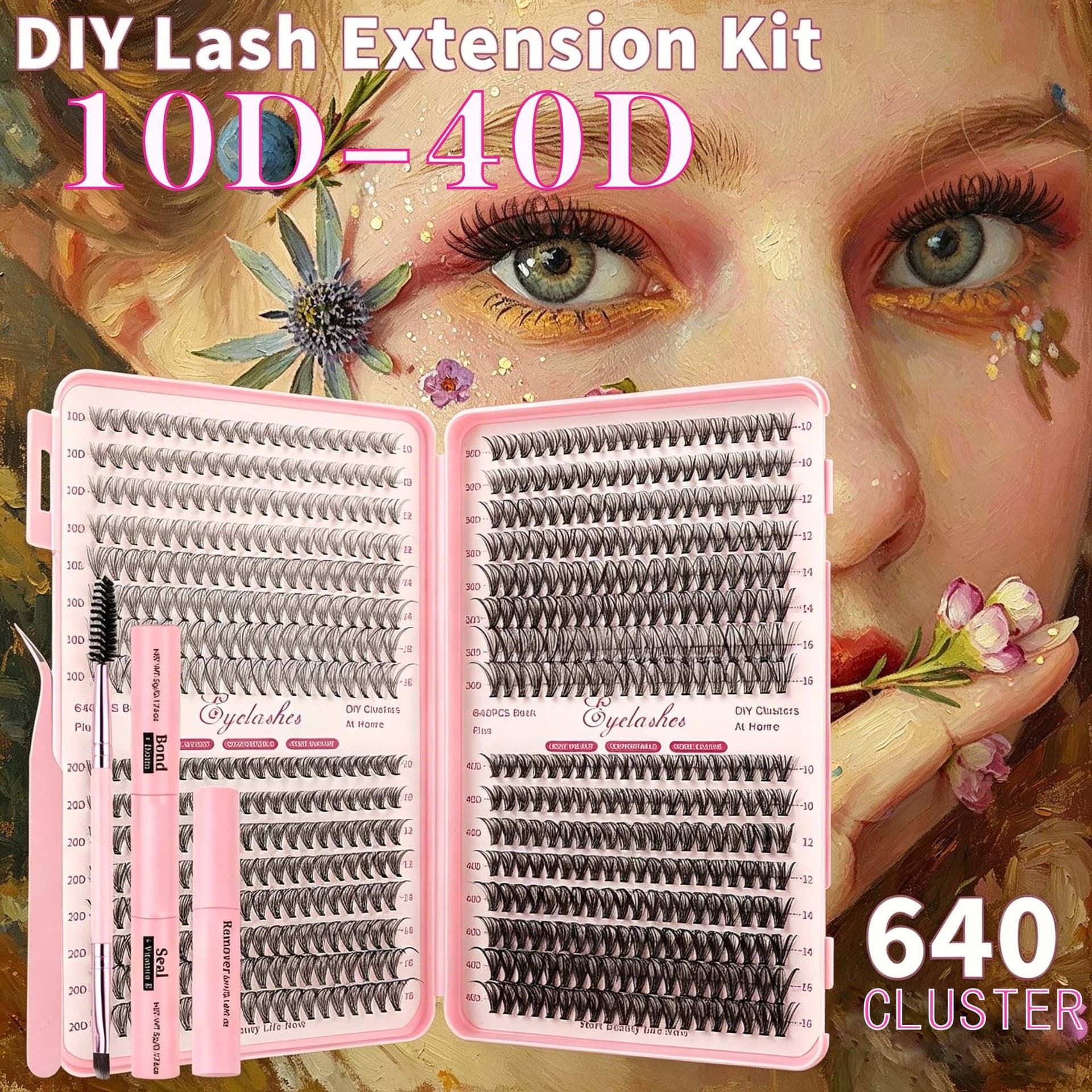 Amazon Hot Melt 30D/40D Segment Lashes False Eyelashes 32 Row Lash Book D Curved Cluster Lashes Mixed Pack Thick