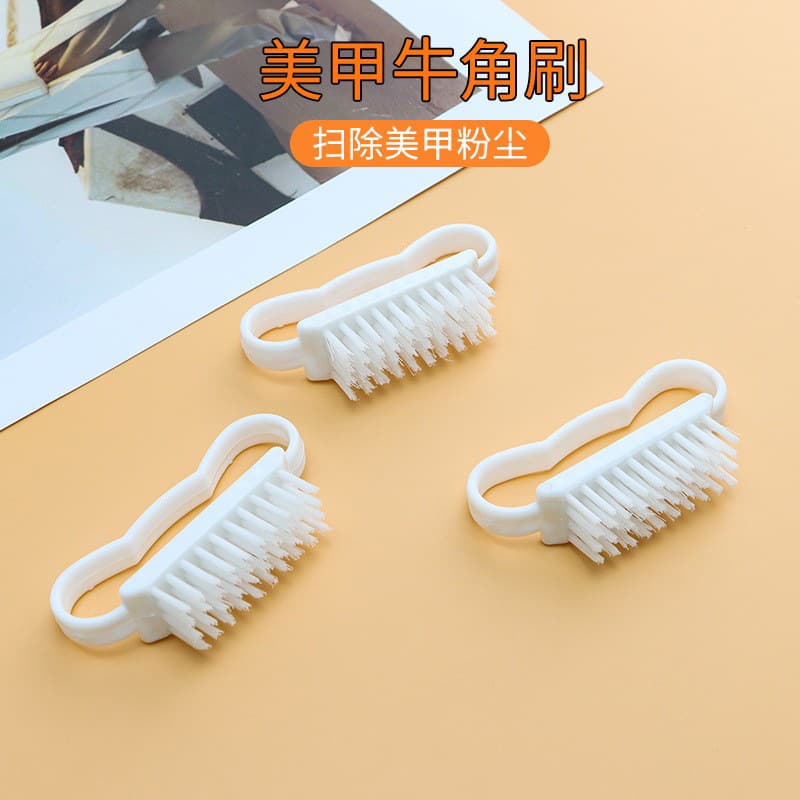 Nail Brush Nail Tool Nail Cleaning Horn Brush White Dust Brush Horn Brush