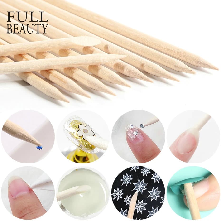 Cross-border new manicure tool orange wooden stick double-sided wooden cuticle push dead skin removal nail tool nail