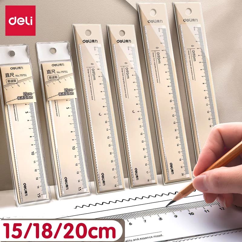 Effective transparent ruler with wavy line ruler 15cm primary school children's drawing plastic ruler 20cm scale
