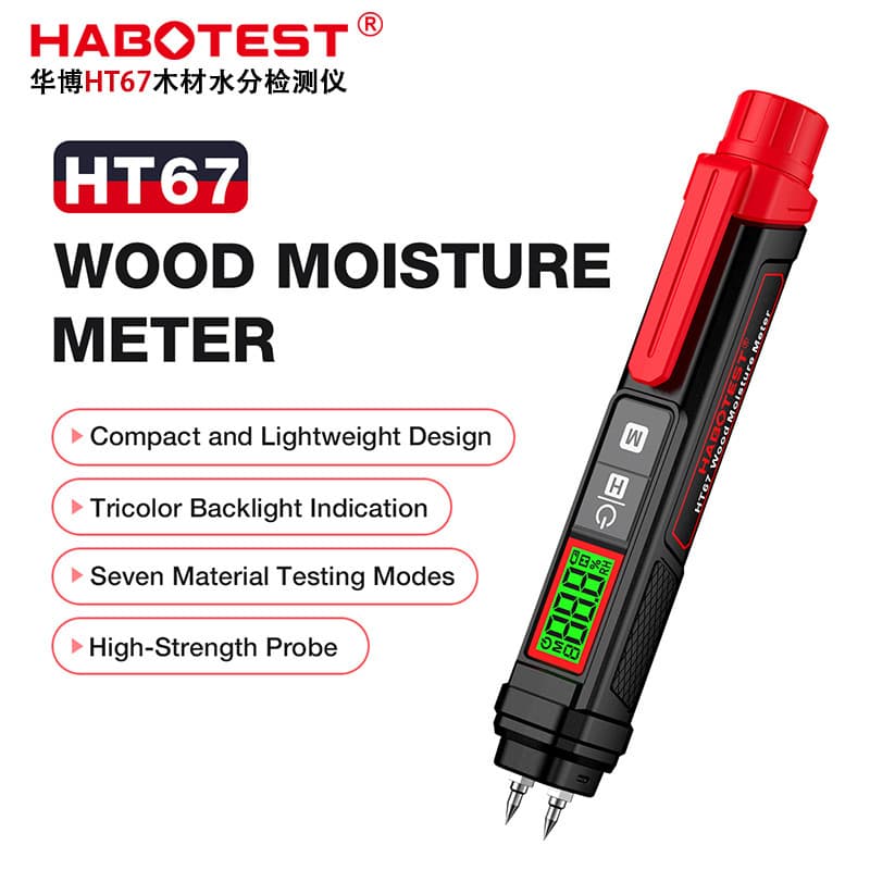 HABOTEST HT67 Wood Moisture Meter Fast Measurement