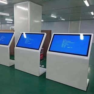 Vertical Touch Screen All-in-One Kiosk for Exhibition Halls 22/32/43 Inch Slanted Desktop Multimedia Display Terminal