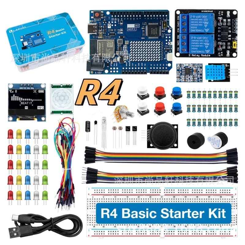 2024 New Arduino Development Kit Compatible with UNO R4 with WiFi Beginner Starter Kit