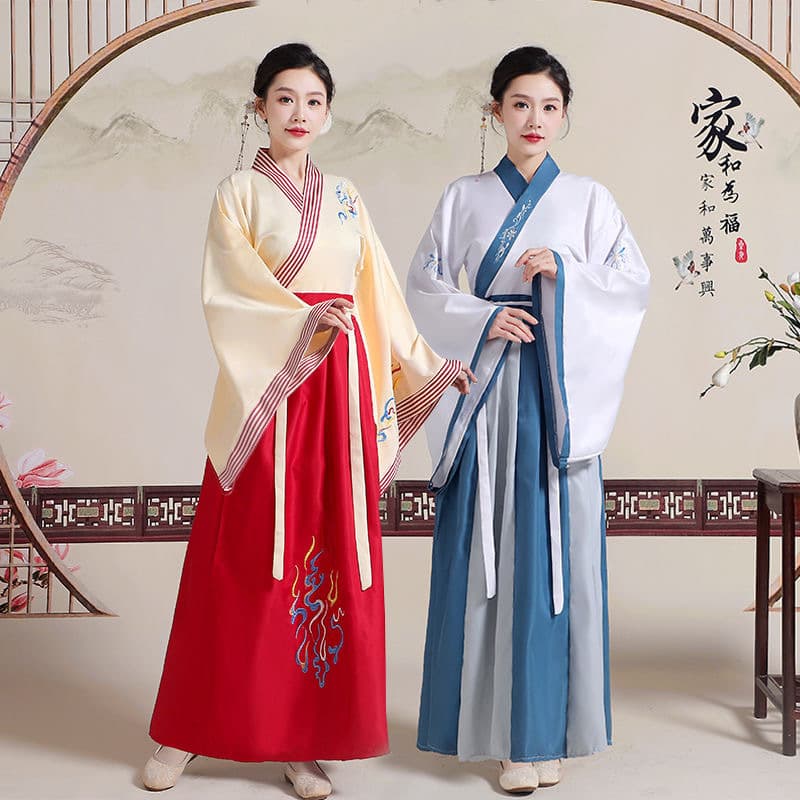 Adult Hanfu Chinese Costume, Chinese Style, Adult Ceremony, Scholar Recitation Performance Costume, Men and Women Tang Suit Performance Costume