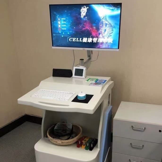 Medical Height-Adjustable Computer Trolley Workstation Nurse Rounding Cart ABS Telemedicine Computer Cart