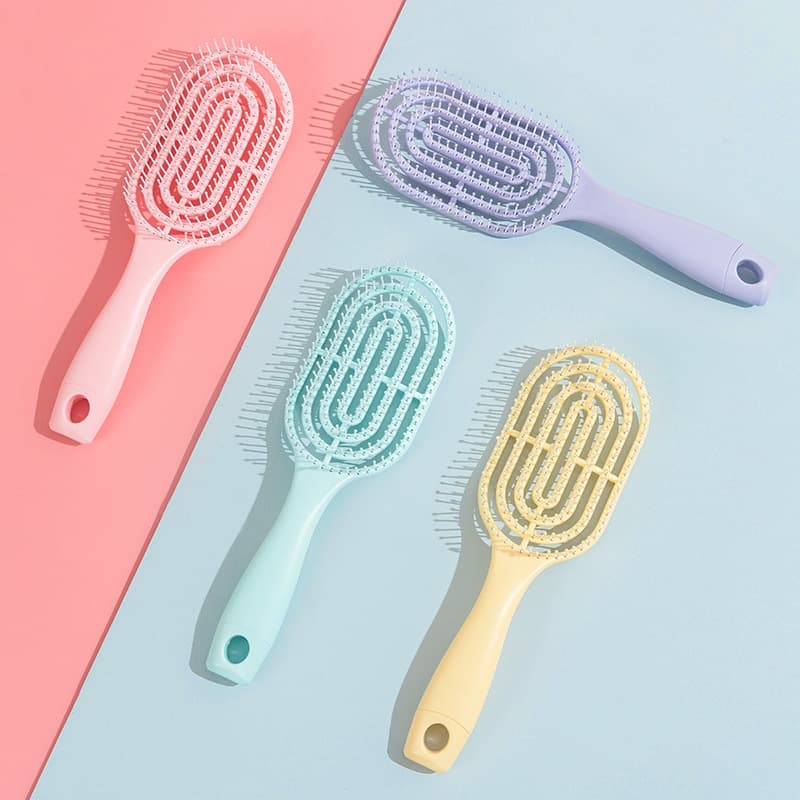 Macaron Rib Comb, Loop Comb, Massage Comb, Curling Comb, Volumizing Styling Comb, Home Use Comb, Large Curve Comb
