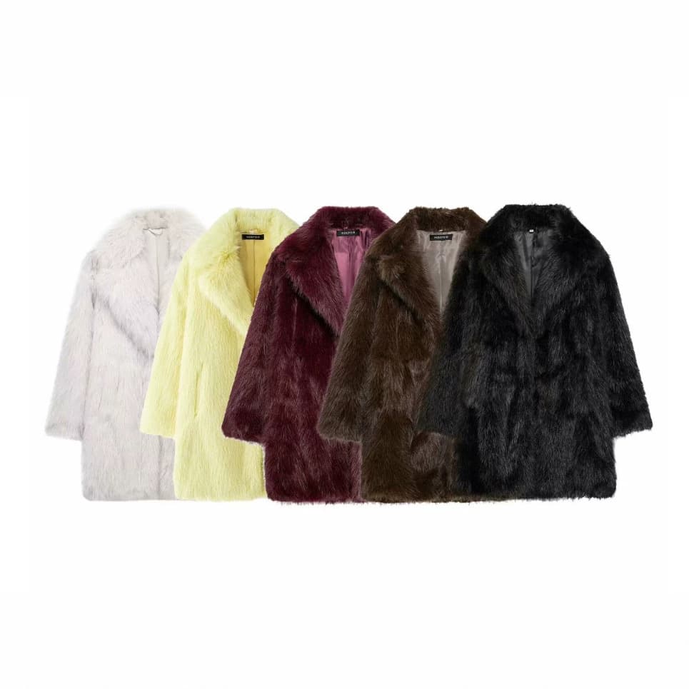 European and American cross-border wholesale imitation fur fox fur popular coats, fashionable and warm autumn and winter long eco-friendly fur coats