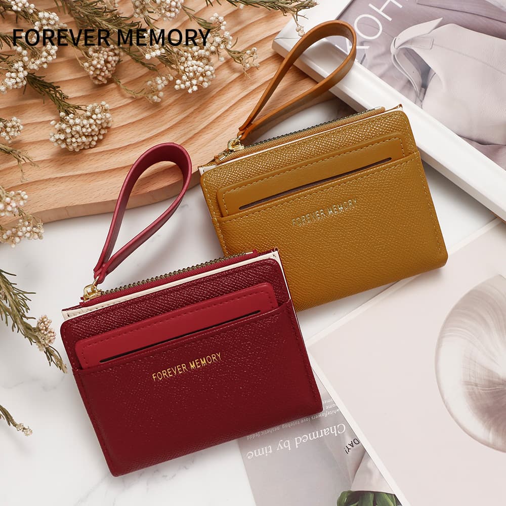 Korean Style Fashion Card Slot Women's Short Zipper Wallet Handheld Card Holder Coin Purse Document Pouch