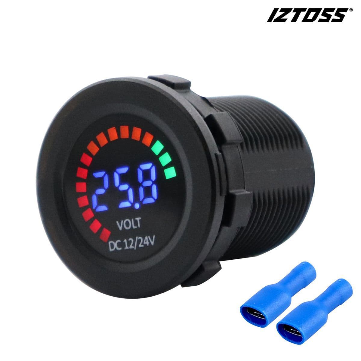 New Smart Color Screen Voltmeter 12/24V Dual Voltage for Car Motorcycle with Low Voltage Buzzer Alarm