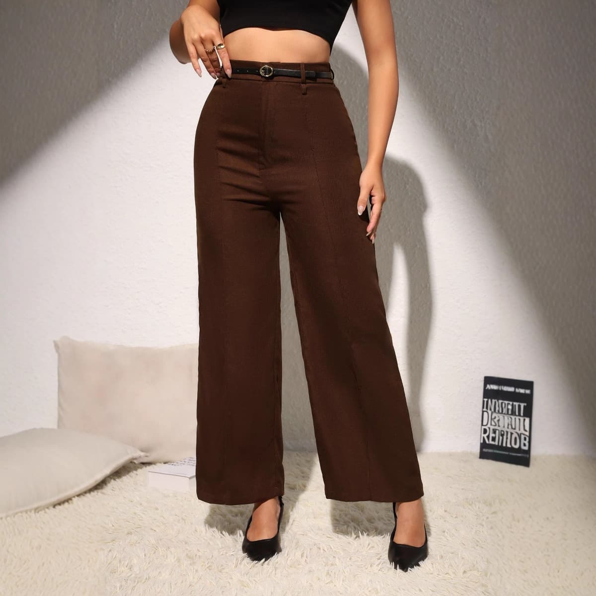 Cross-border foreign trade new wide-leg pants for women, drapey suit pants, casual off-bottom narrow straight pants, casual and versatile