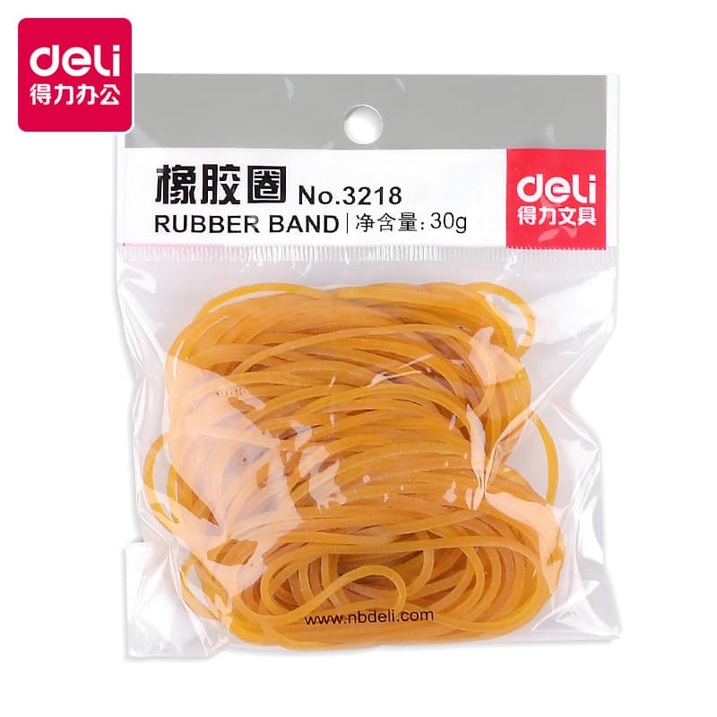 Deli rubber bands, 3218 latex rubber bands, 30 grams, approximately 100 wraps, office supplies.