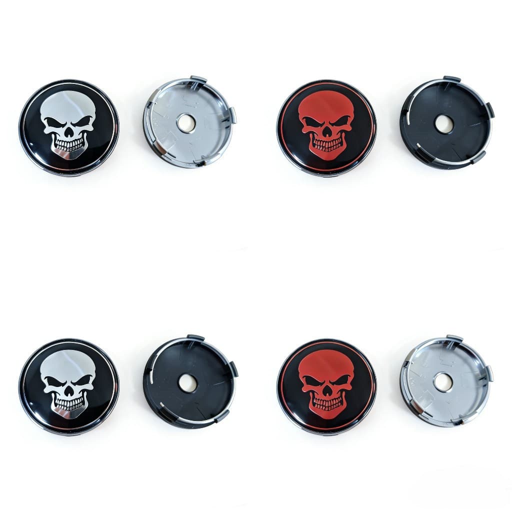 Skull Wheel Hub Center Cap Logo 60mm Punisher Style Car Wheel Hub Decorative Aluminum Sticker