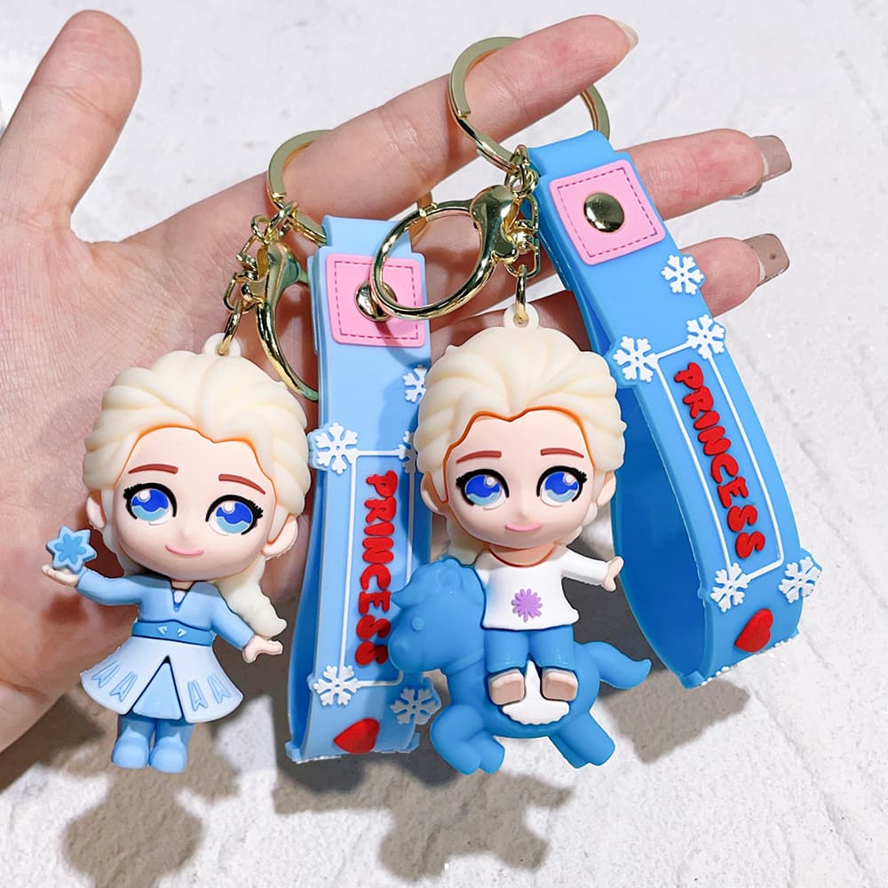 Frozen Lisa Princess Key Pendant Cartoon Silicone Car Key Chain Cute Creative Gift Key Chain
