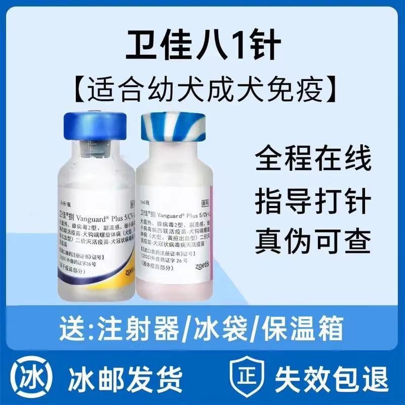 Authentic Zoetis Vanguard 8 Dog Vaccine, Imported 8-in-1 Vaccine Combo for Puppies and Adult Dogs, Preventive Shot Package