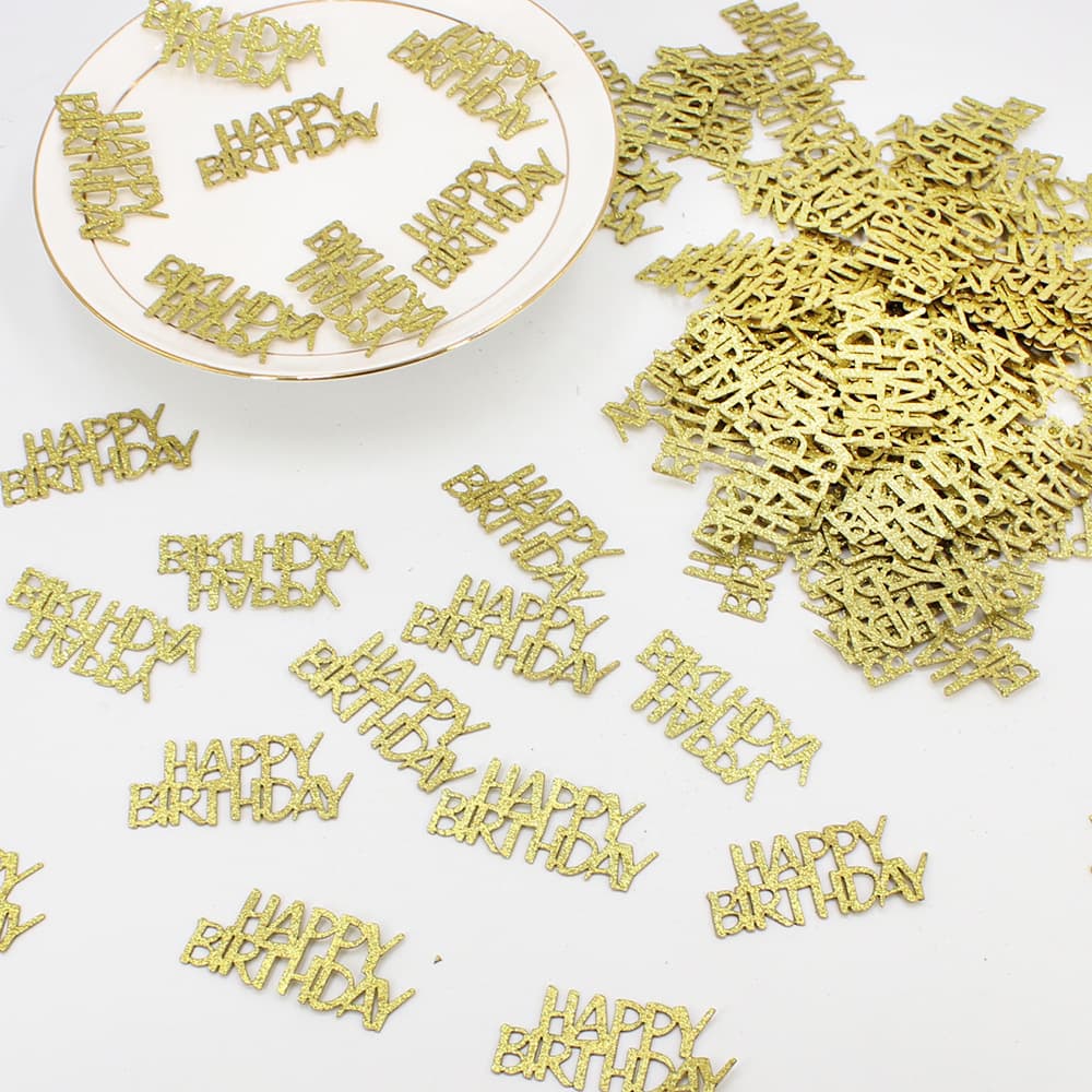 100pcs Happy Birthday Colorful Confetti Double-Sided Glitter Birthday Party Celebration Decoration Props Sequins Wholesale