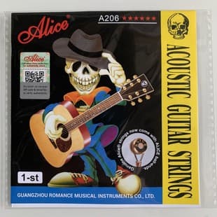 Alice A206-SL Acoustic Guitar Strings, Single Strings 1-6, Beginner String Set