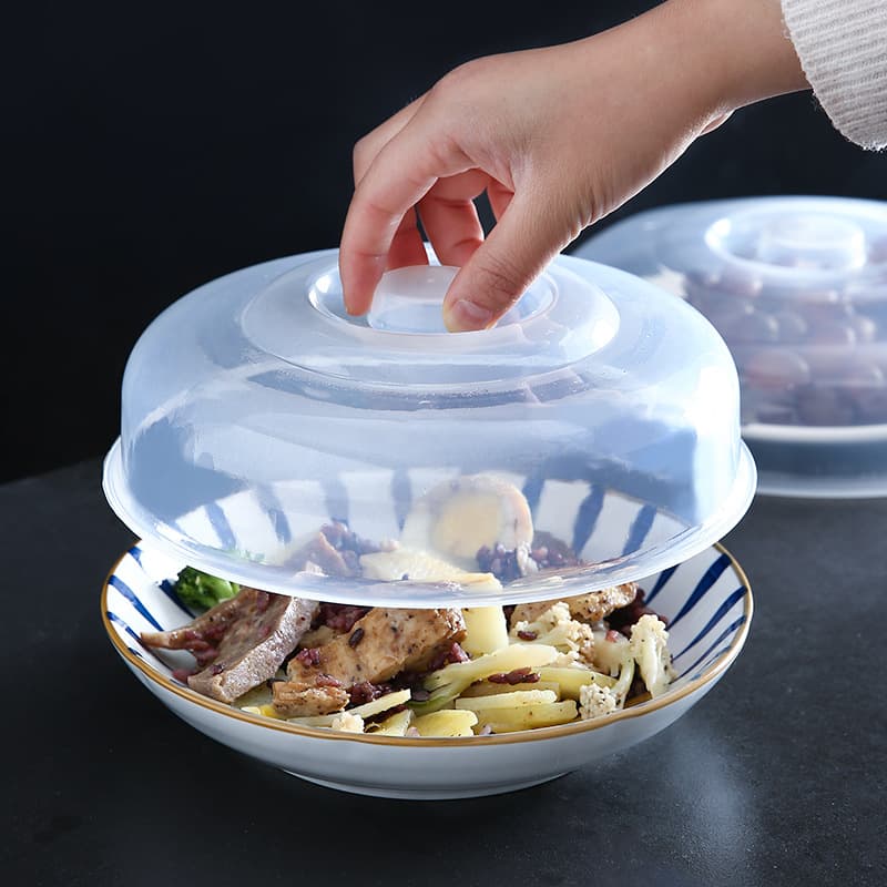 Microwave oven lid, refrigerator round plastic transparent anti-splatter food cover, bowl cover