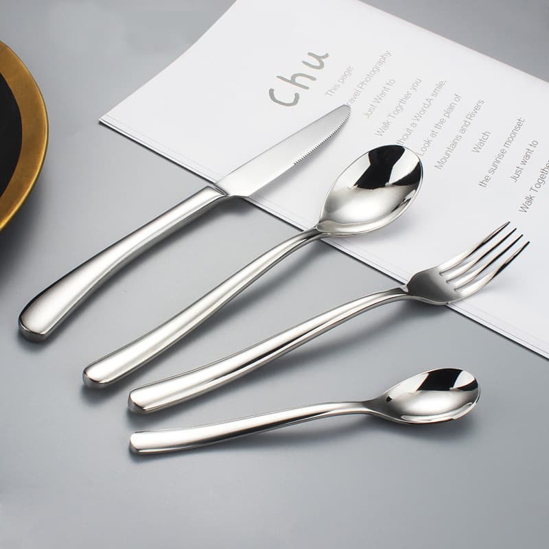 Stainless Steel Cutlery French Moonlight Series Knife Fork Spoon Set, Hotel Western Steak Knife Fork Spoon Gift Set