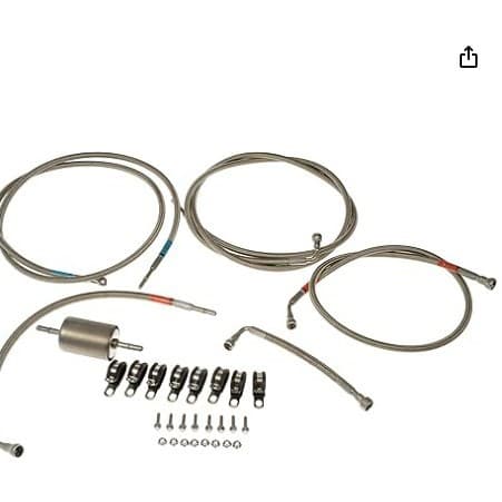 819-823 Dorman Flexible Stainless Steel Braided Fuel Line, Compatible with Bolts for Some GMC Models