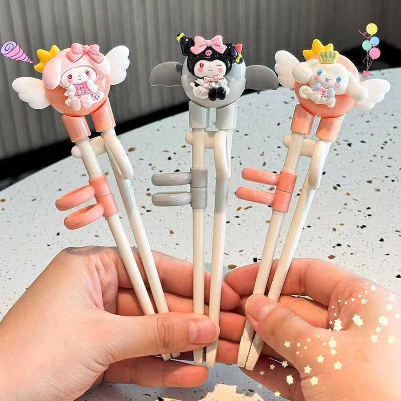 Kuromi My Melody Children's Training Chopsticks for Ages 2-3 and 4-6, Baby Practice Chopsticks Auxiliary Special Tableware