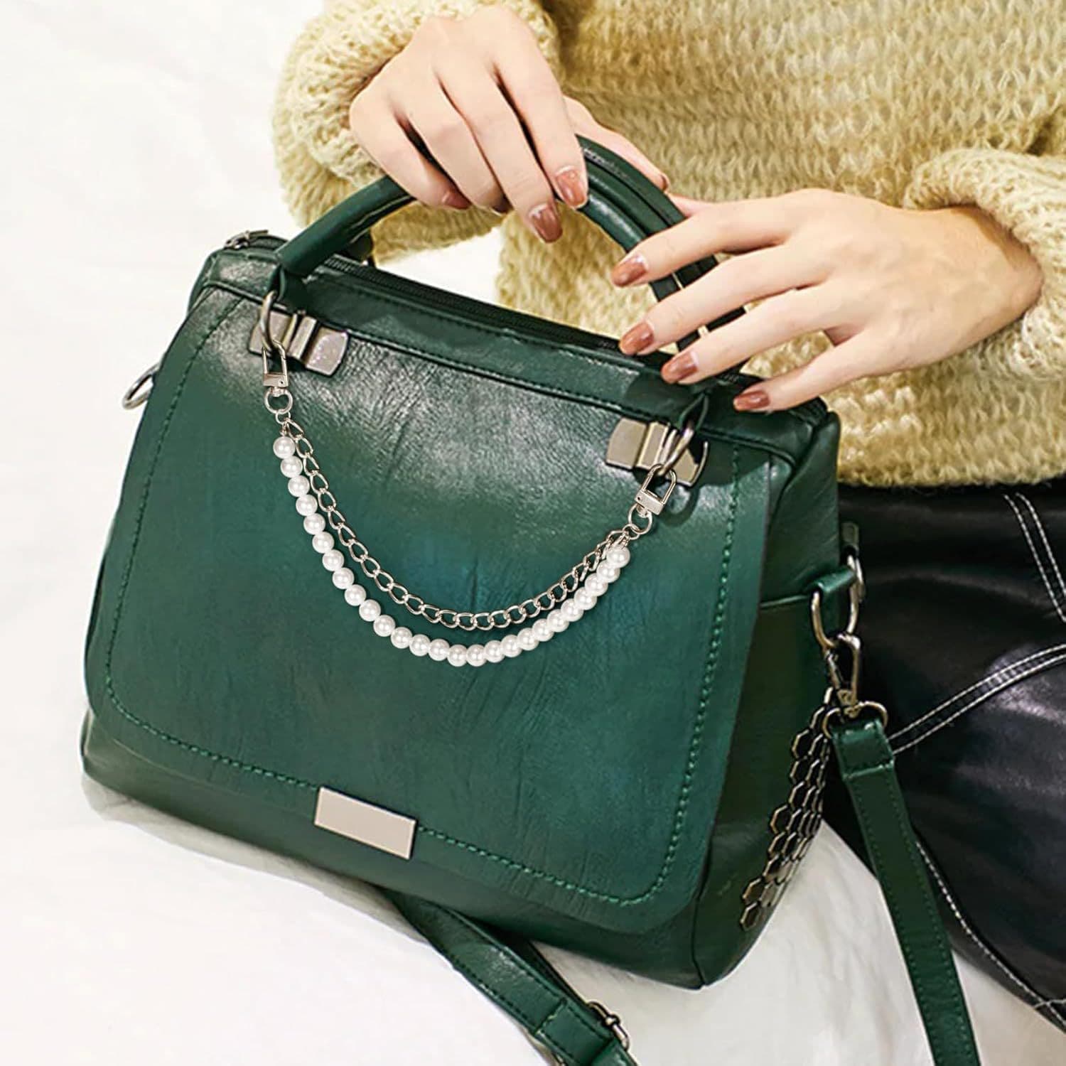 In Stock Chanel-Style Phone Chain Anti-Loss Phone Lanyard Cup Handle Pearl Double Chain Wrist Strap Bag Decorative Chain
