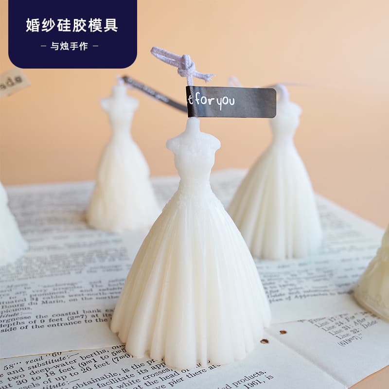 ✅ Wedding Dress Silicone Mold for Aromatherapy Candles, Ins Style Multi-Lace 3D Wedding Gown Creative DIY Diffuser Mold