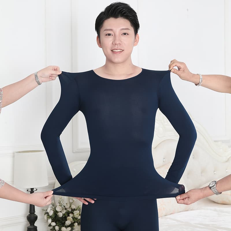 New Men's 37°C Constant Temperature Thin 3-second Instant Heat Base Layer Set, Autumn/Winter Thermal Underwear Heat-generating Set