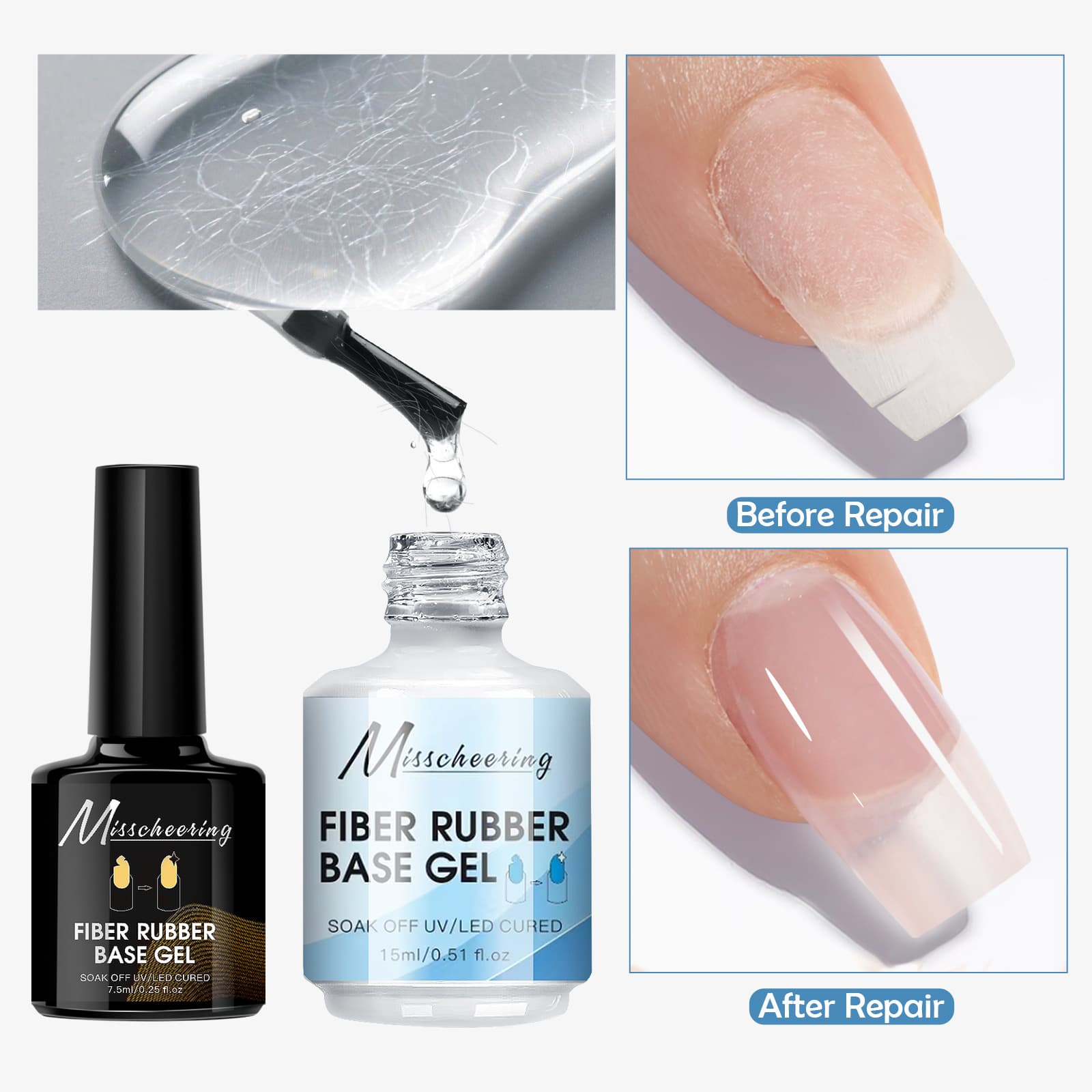 Fiber glue glue to strengthen and thicken broken nails, functional glue wholesale fiber glue to repair broken nails, cross-border spot