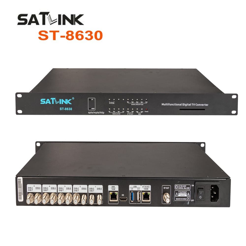 Satlink ST-8630 digital TV modulator converter with 5 signal inputs and DVB-T RF output
