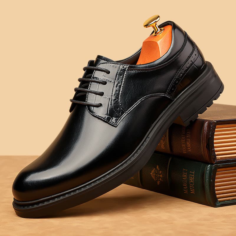 2024 Autumn New Men's Business Casual Leather Shoes, Fashionable and Versatile British Lace-Up Formal Business Shoes